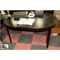 WOOD OVAL TABLE WITH LEAF 42" X 59" X 30" HIGH