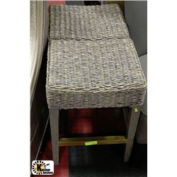 PAIR OF WICKER STOOLS