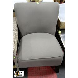 GREY FABRIC PARLOUR CHAIR