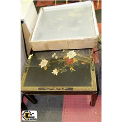 COFFEE TABLE AND BRAND NEW SIDE TABLE HAND PAINTED