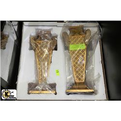 PAIR OF GOLD CANDLE HOLDERS