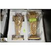Image 1 : PAIR OF GOLD CANDLE HOLDERS