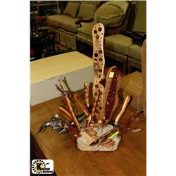 WOOD CARVED AQUATIC ORNAMENT