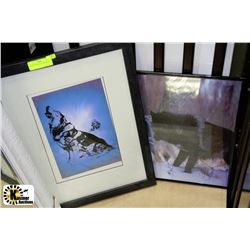 PAIR OF FRAMED WOLF PICTURES