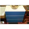 Image 1 : SHOWHOME WHITE AND BLUE 3 DRAWER DRESSER