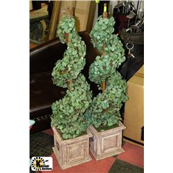 PAIR OF SPIRAL FAUX PLANTS