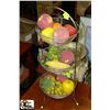 Image 1 : 3-TIER METAL HOLDER W/DECORATIVE FRUIT