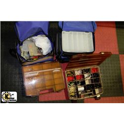 3 TACKLE BAGS WITH CONTENTS SOLD WITH 2 CASES ONE