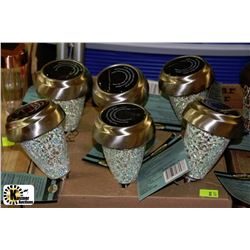 NEW SET OF 6 SOLAR WHITE CRACKLE LIGHTS