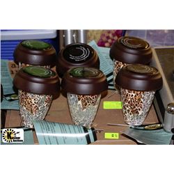 NEW SET OF 6 SOLAR MULTI-COLOR CRACKLE LIGHTS