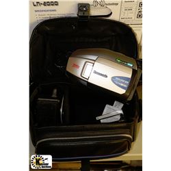 PANASONIC PALMCORDER IN LEATHER CASE AND TRIPOD