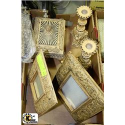 TRAY OF MATCHING DECOR INCL. JEWELLERY BOX,CANDLE