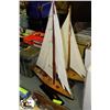 Image 1 : LOT OF 2 WOODEN SAIL BOAT MODELS
