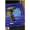 Image 1 : BIN WITH WELDING GLOVES,LINO ROLLER,KNEE PADS