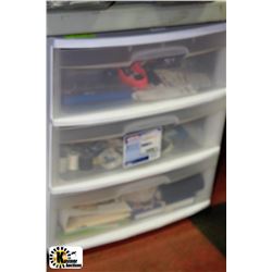 STERLITE 3-DRAWER ROLLING CART W/SEWING