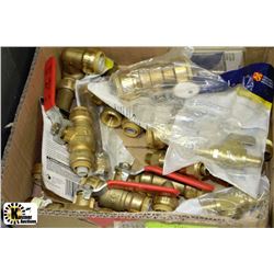 BOX OF BRASS VALVES