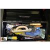 Image 1 : BLACK TOOLBOX FULL OF CARPENTER'S TOOLS