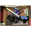 Image 1 : BOX W/SPORTING GOODS INCL. FITNESS DVDS,