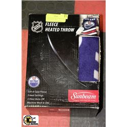 NEW OFFICIAL NHL OILERS HEATED THROW WITH 3 HEAT