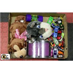 BOX W/NEW ROLL OVER SWINGING DOG,