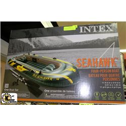 NEW SEAHAWK 4-PERSON BOAT WITH OARS & PUMP