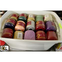 NEW TUB OF 42 BUNDLES OF CROCHET THREAD SIZE 10