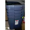 Image 1 : STACK OF 4 RUBBERMAID TOTES WITH LIDS