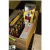 Image 1 : BOX OF MISC INCLUDING ELETRIC CHAINSAW SHARPENER,