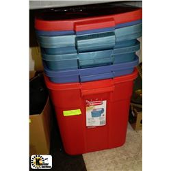 BUNDLE OF 4 RUBBERMAID ROUGHNECK 68 L