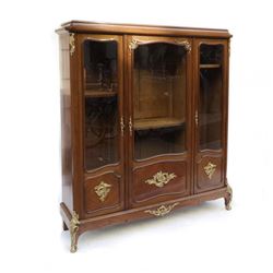French Inlaid Three-Door Cabinet