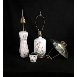 Two Ceramic Table Lamps, Light Fixture