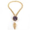 Image 1 : Gilt Metal and Amethyst Pendant Necklace
