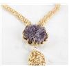 Image 2 : Gilt Metal and Amethyst Pendant Necklace