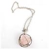 Image 1 : Rose Quartz Mounted Pendant Necklace