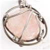 Image 3 : Rose Quartz Mounted Pendant Necklace