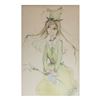 Image 1 : Green Fairy, Watercolor on Paper