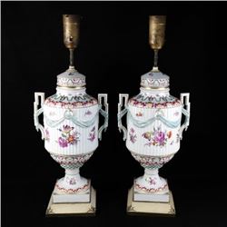 Pair of Continental Porcelain Lamps