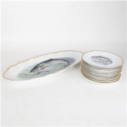 Bavarian Porcelain 11-Piece Fish Service