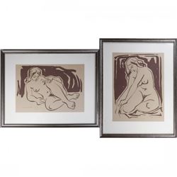 Set of Two Female Nude Screen Prints
