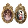 Image 1 : 2 Prints in Oval Faux Gilt Frames