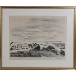 Framed Rural Lithograph