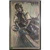 Image 2 : Moshe Gat, Boy Getting a Fish, Woodcut