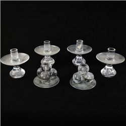 Collection of 6 Glass Candle Sticks