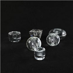 Lot of 6 Assorted Glass Votives