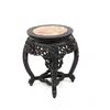 Image 1 : Carved Asian Taboret with Marble Inset