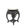 Image 2 : Carved Asian Taboret with Marble Inset