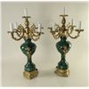 Image 1 : Pair of Bronze and Malachite Candelabra