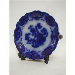 A BLUE TRANSFER PRINTED HOT PLATE, mid 19th century 'Cashmere' pattern, diameter 26cm  30-40...