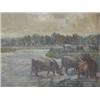 Image 1 : EARLY 20TH CENTURY IMPRESSIONIST SCHOOL, study of cows watering in a meadow, oils on canvas, unsi...