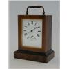 Image 1 : A SMALL WALNUT TIMEPIECE, 19th Century, loop handle, enamel Roman dial and subsidiary dial, (s.d....